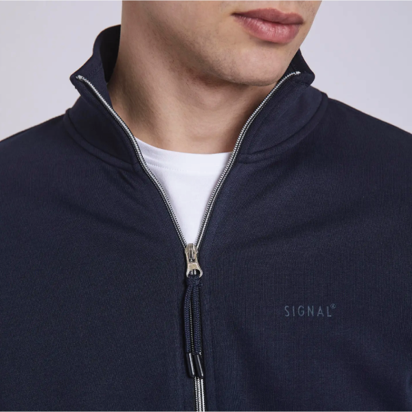 Signal Bale Full Zip Sweater - Deep Marine