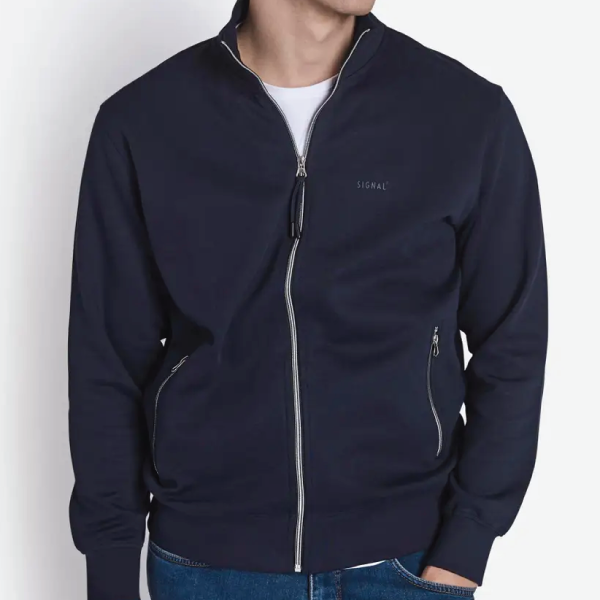 Signal Bale Full Zip Sweater - Deep Marine