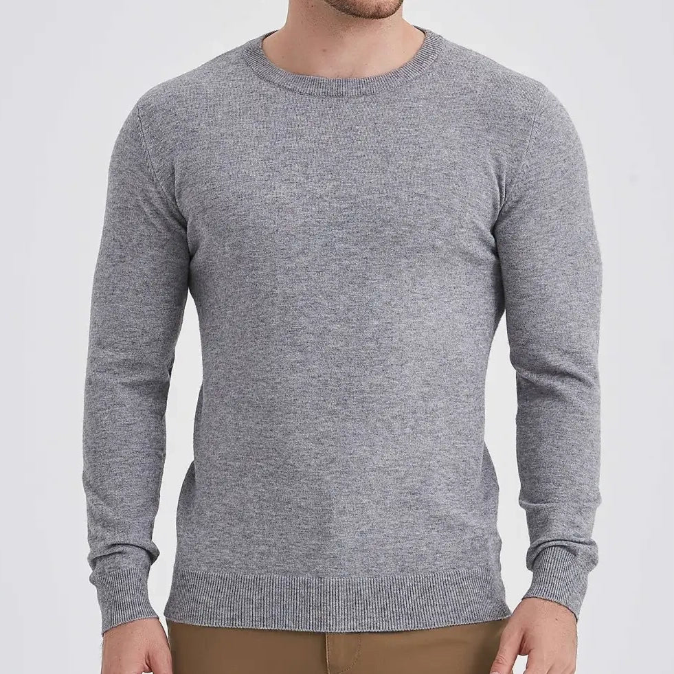 Paris "Cashmere Touch" Round Neck Sweater – Grey
