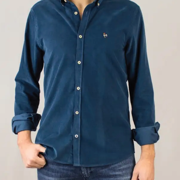 PatadeGayo Nappa Small Cord Shirt - Blue