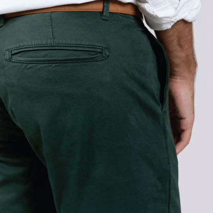 Celopman Slim Fit Chinos - Bottle Green