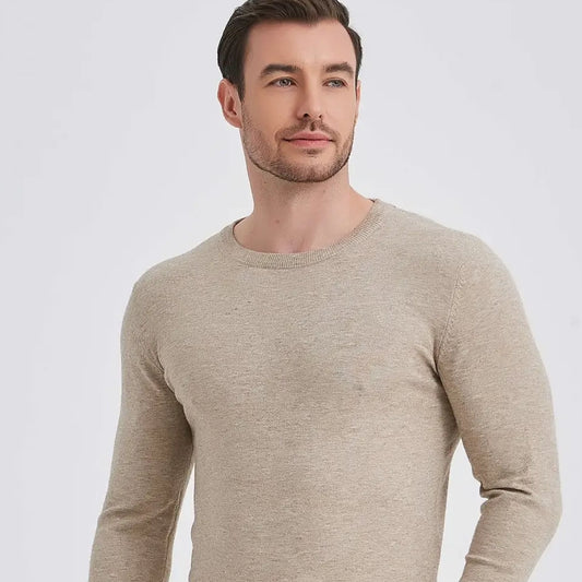 Paris "Cashmere Touch" Round Neck Sweater – Beige