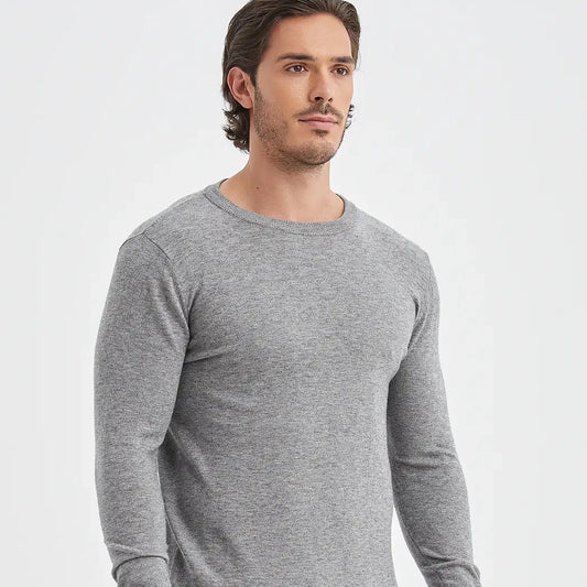 Paris "Cashmere Touch" Round Neck Sweater – Grey